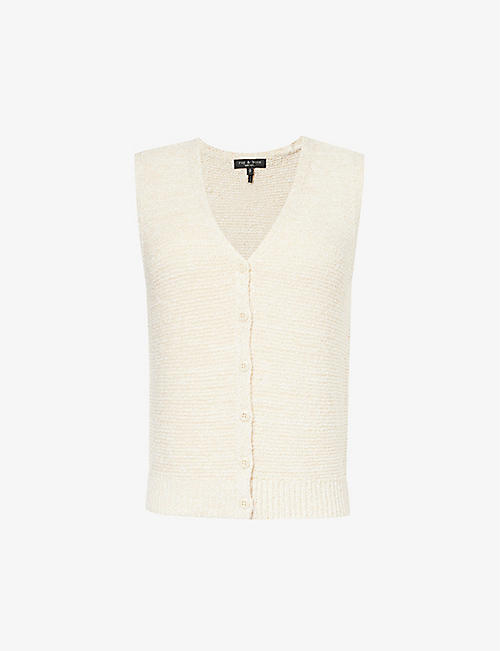 RAG & BONE: Jackie V-neck cotton-blend vest