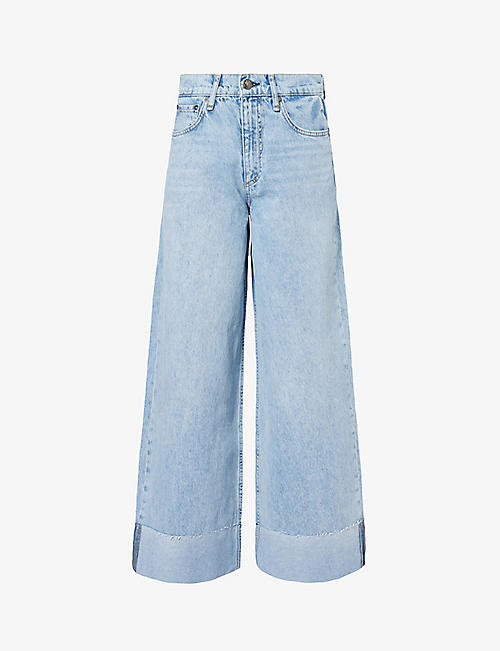 RAG & BONE: Sofie cropped wide-leg mid-rise denim jeans