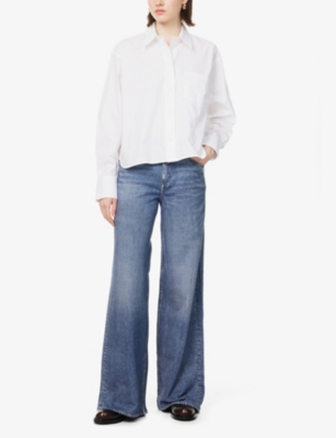 RAG & BONE: Miramar Sofie wide-leg mid-rise cotton-jersey trousers
