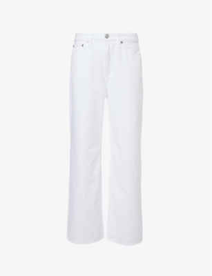 Rag & Bone Featherweight Logan Wide-leg Mid-rise Denim Jeans In Optic Whit