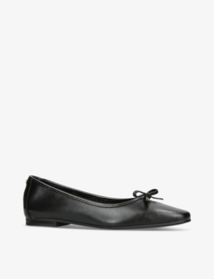 Carvela Comfort Womens Black Mya Bow Pointed-toe Leather Shoes