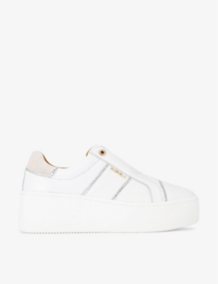 CARVELA: Connected Laceless leather low-top flatform trainers