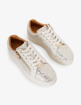 CARVELA WOMENS BEIGE OTH CONNECTED ZIP LEATHER FLATFORM LOW-TOP TRAINERS EUR 36 / 3 UK 