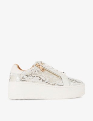 CARVELA: Connected Zip leather flatform low-top trainers