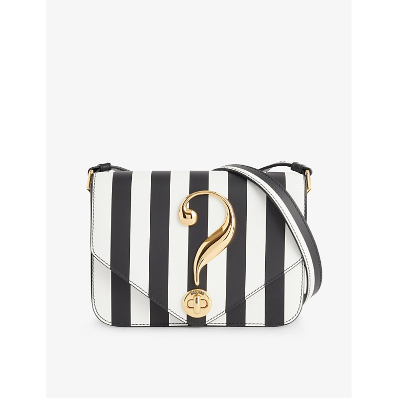 Moschino Womens Fantasy Print Only One Gone With The Wind Leather Cross-body Bag In White