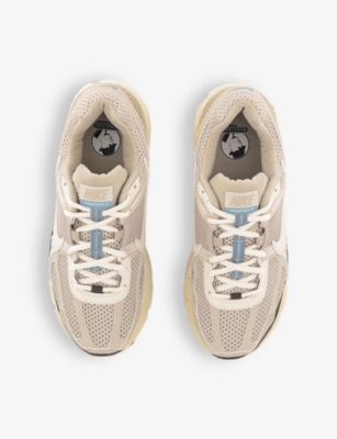 Shop Nike Womens Oatmeal Pale Ivory Sail Zoom Vomero 5 Logo-embossed Leather And Mesh Low-top Trainers