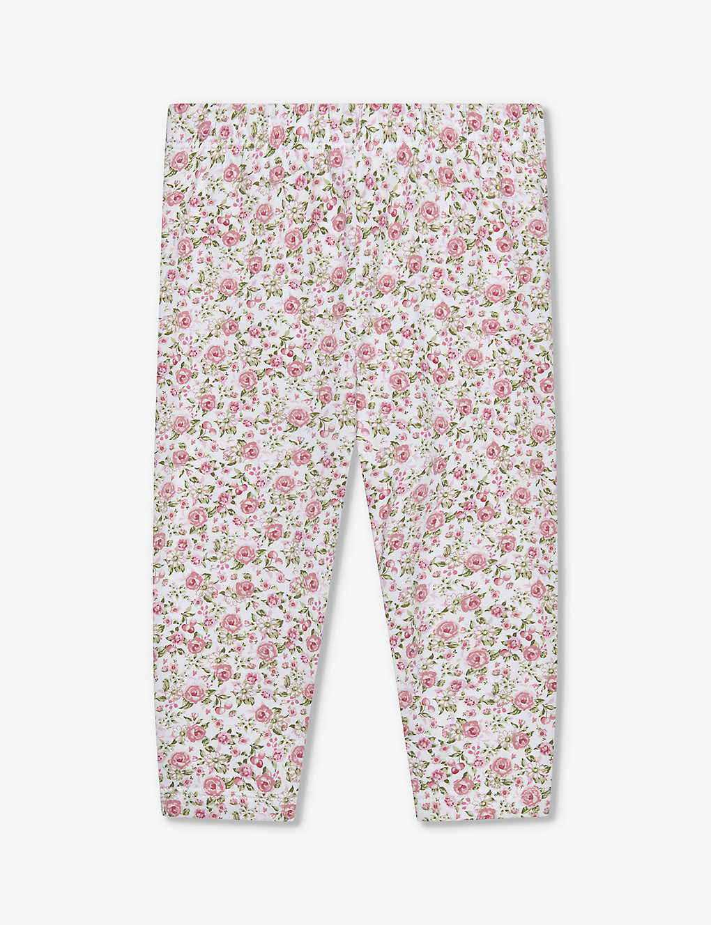 Trotters Babies'  Pink Rose Catherine Rose Floral-print Stretch-cotton Leggings 3-24 Months
