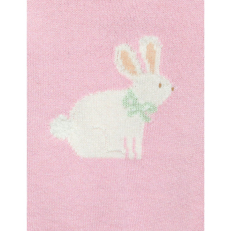 Shop Trotters Pale Pink Betty Bunny Bunny-embroidered Merino-wool Jumper 3-24 Months