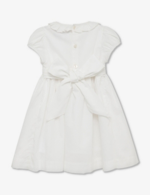 Shop Trotters White Willow Rosebud Hand-smocked Cotton Dress 3-24 Months
