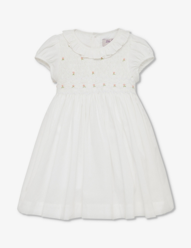Willow rosebud hand-smocked cotton dress 3-24 months