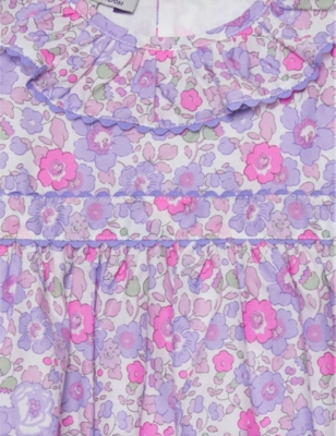 Shop Trotters Lilac Betsy Betsy Ric Rac Floral-print Cotton Dress 3-24 Months