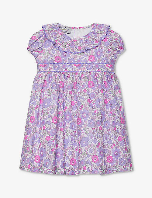 TROTTERS: Betsy Ric Rac floral-print cotton dress 3-24 months