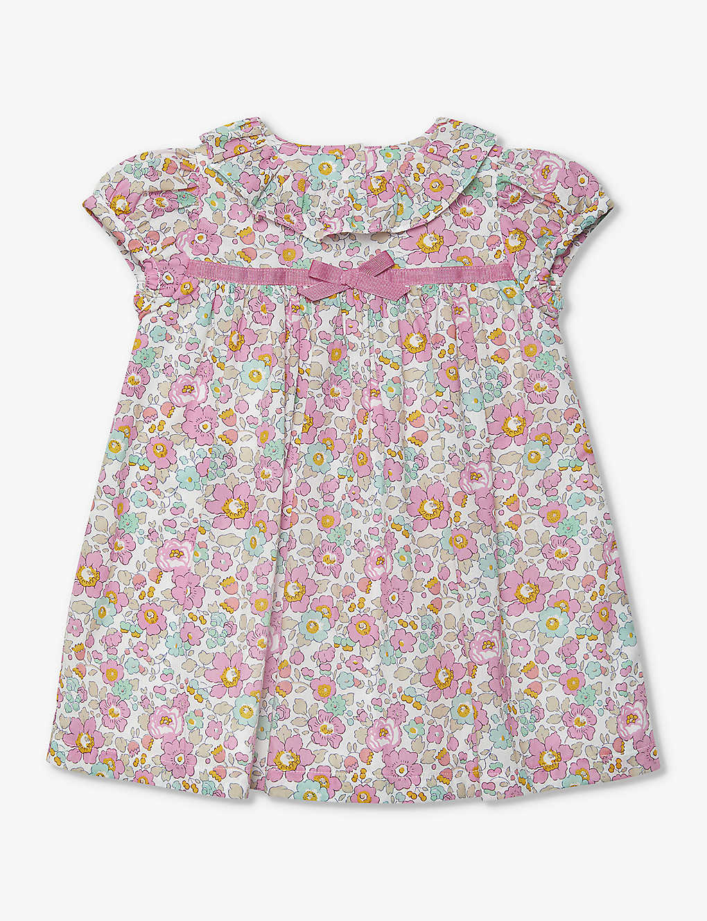 Trotters Babies'  Coral Betsy Betsy Willow Floral-print Cotton Dress 3-24 Months
