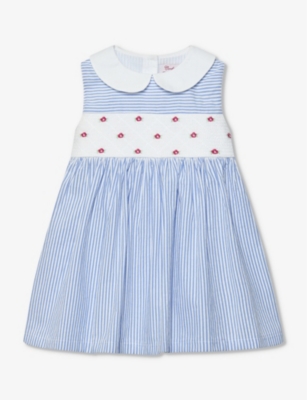 TROTTERS: Tilly stripe seersucker-cotton dress 3-24 months
