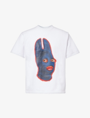 Shop Basketcase Men's White Hysti Graphic-print Cotton-jersey T-shirt