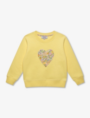 Trotters Girls Lemon Elysian Day Kids Elysian Day Heart-motif Cotton Sweatshirt 2-11 Years
