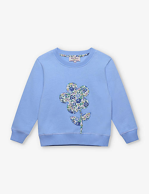 TROTTERS: Felicite flower-patch cotton jumper 2-11 years