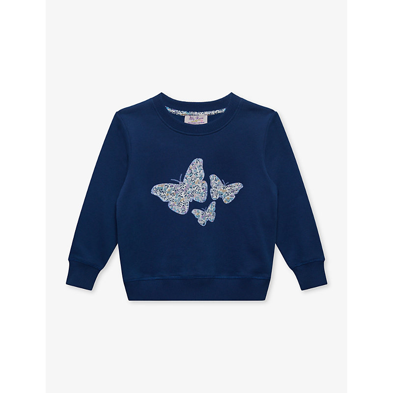 Trotters Babies' Wiltshire Butterfly-embroidered Cotton Sweatshirt 2-11 Years In Lilac Wiltshire