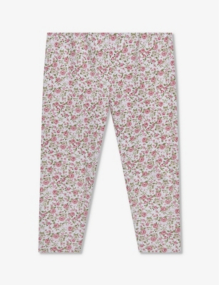 Trotters Babies'  Pink Rose Catherine Rose Floral-print Stretch-cotton Leggings 2-11 Years
