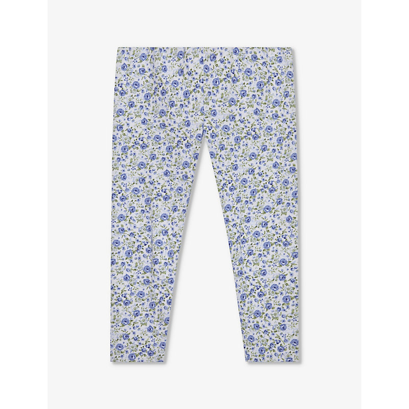 Trotters Babies'  Blue Rose Catherine Rose Floral-print Stretch-cotton Leggings 2-11 Years