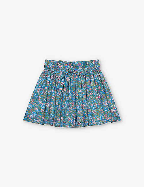 TROTTERS: Hedgerow floral-print cotton skirt 2-11 years