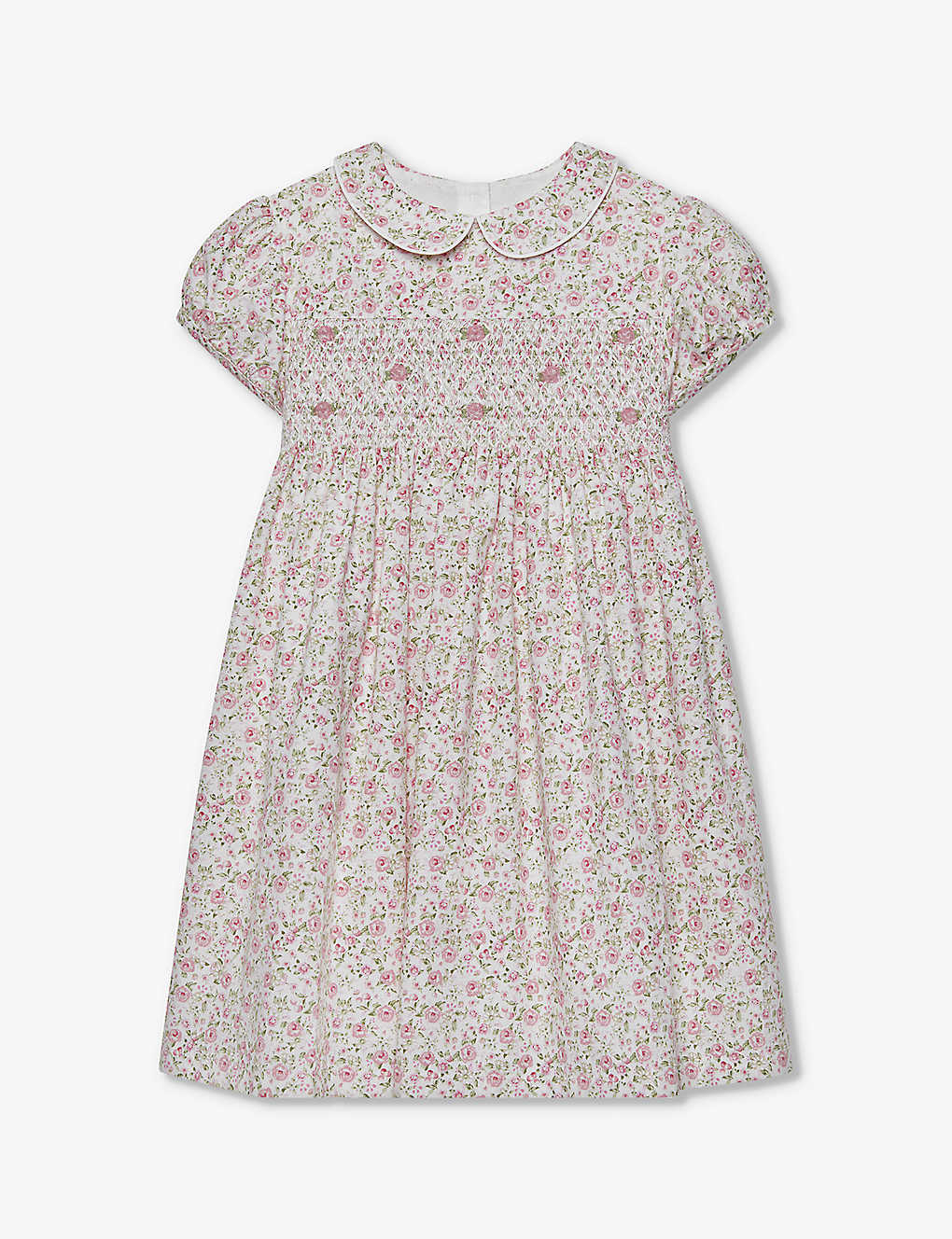 Trotters Babies'  Pink Rose Catherine Rose Floral-print Cotton Dress 2-11 Years