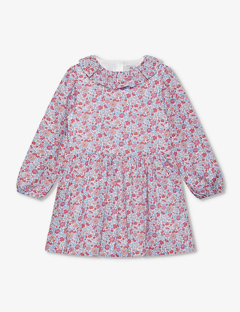 Trotters Babies'  Red Theresa Floral Theresa Willow Floral-print Long-sleeve Cotton Dress