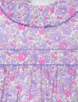 Shop Trotters Lilac Betsy Betsy Ric-rac Floral-print Ruffle-sleeve Cotton Dress 2-11 Years
