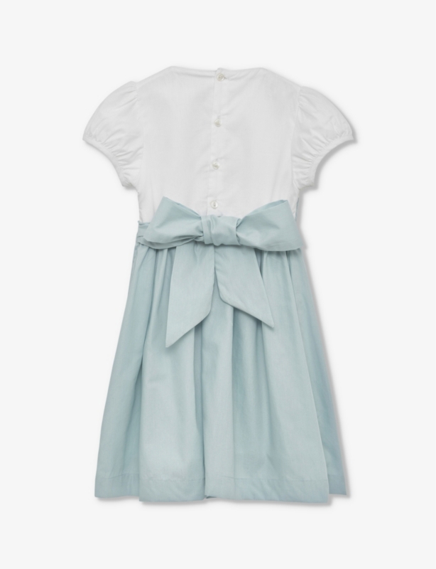 Rose hand-smocked embroidered cotton dress 1-11 years