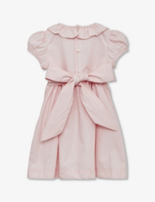 Shop Trotters Willow Rose Hand-smocked Cotton Dress 2-11 Years In Peach