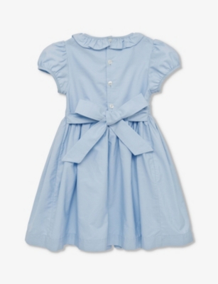 TROTTERS: Willow Rose hand-smocked cotton dress 2-11 years
