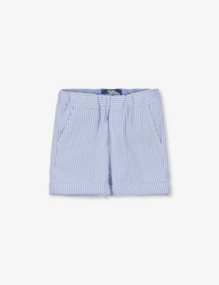 Trotters Boys Blue Stripe Kids Charlie Striped Cotton Chino Shorts 2-11 Years