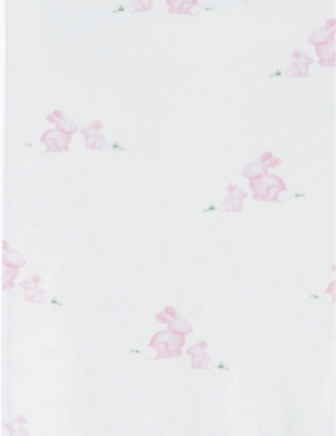 Shop Trotters Pale Pink Bunny Lapinou Bunny-print Stretch Organic-cotton Blanket