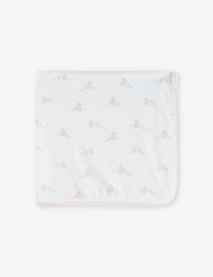 Shop Trotters Pale Pink Bunny Lapinou Bunny-print Stretch Organic-cotton Blanket