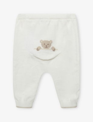 TROTTERS: Teddy Bear bear-motif cotton and wool-blend leggings 0-9 months
