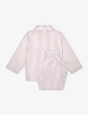 Trotters Girls Pink Stripe Kids Ballerina Striped Cotton Pyjamas 1-11 Years In Pink Stripe