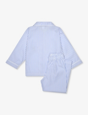 Trotters Trumpet Guardsman Striped Cotton Pyjamas 1-11 Years In Blue Stripe