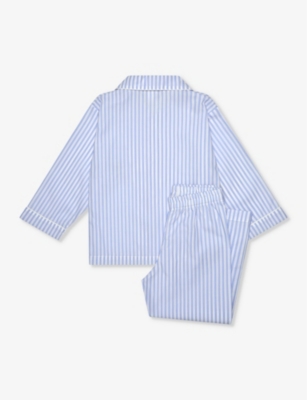 Shop Trotters Boys Blue Stripe Kids Trumpet Guardsman Striped Cotton Pyjamas 1-11 Years