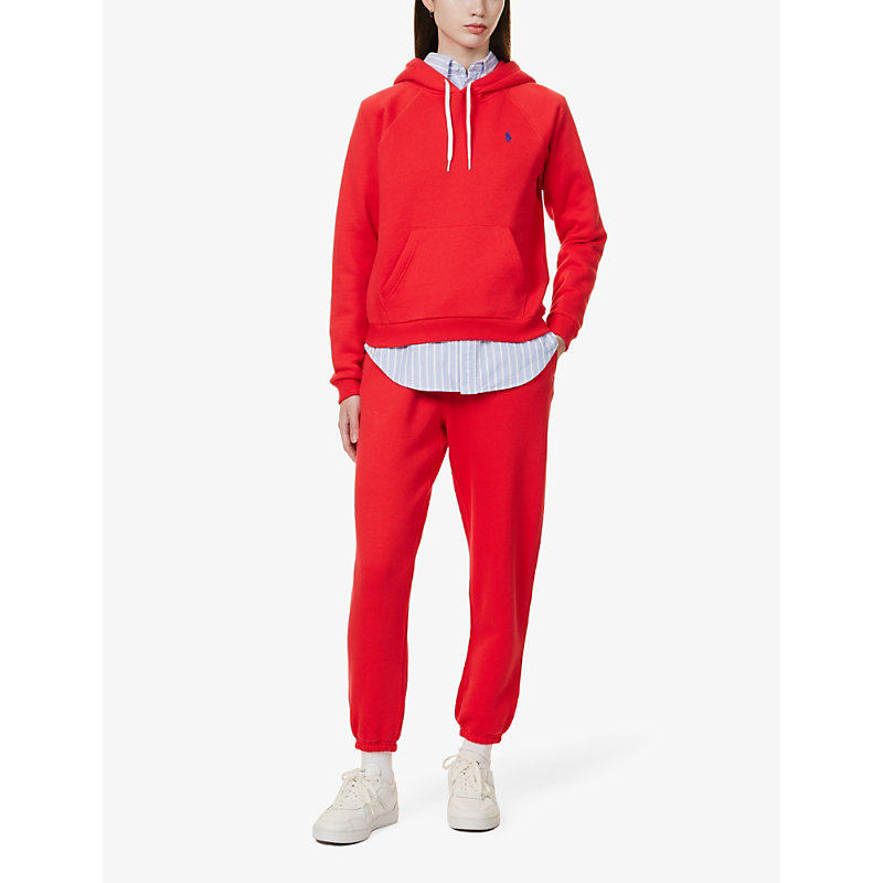 Shop Polo Ralph Lauren Womens Bright Hibiscus Drawstring Brand-embroidered Cotton-blend Jogging Bottoms