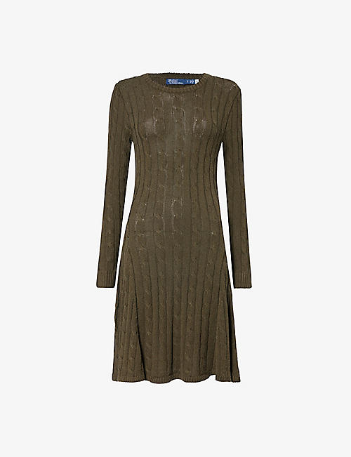 POLO RALPH LAUREN: Day round-neck knitted mini dress