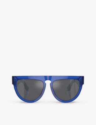 Burberry Womens Blue Be4416u Round-frame Acetate Sunglasses
