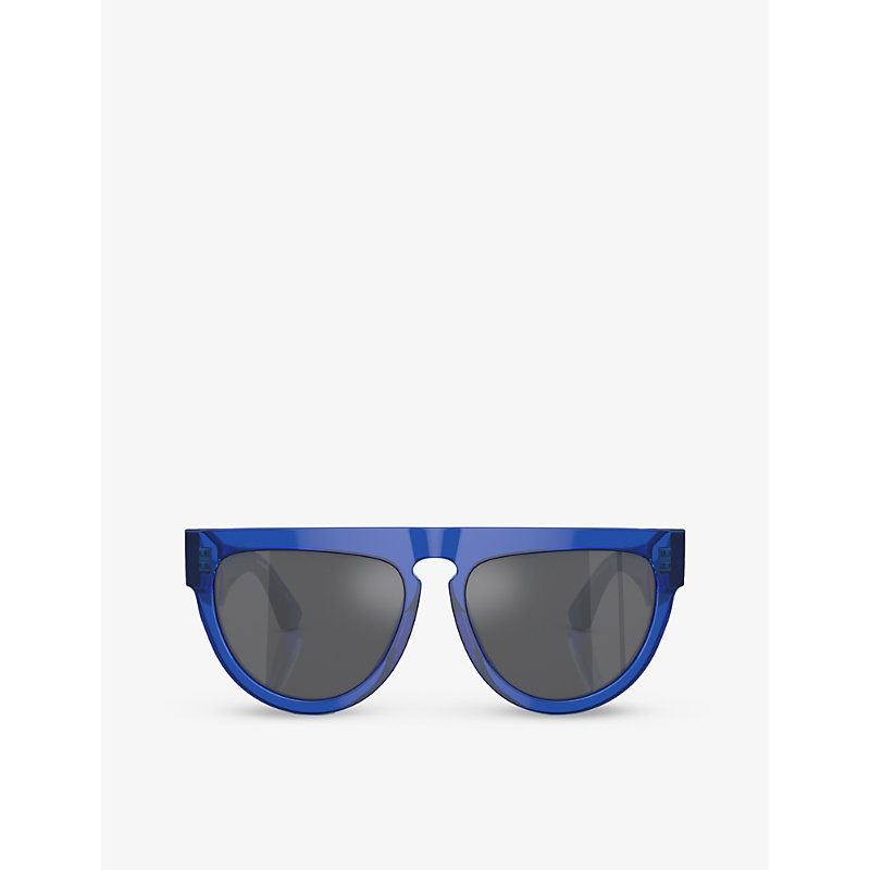 Burberry Womens Blue Be4416u Round-frame Acetate Sunglasses