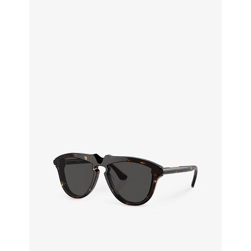 Shop Burberry Women's Brown Be4417u Pilot-frame Acetate Sunglasses