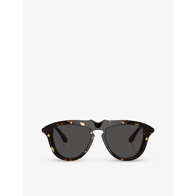 Shop Burberry Women's Brown Be4417u Pilot-frame Acetate Sunglasses