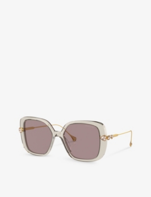 Shop Swarovski Women's Nude Sk6011 Square-frame Acetate Sunglasses