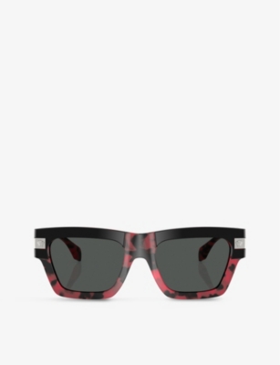 Versace Womens Red Ve4464 Rectangle-frame Acetate Sunglasses