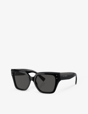 Shop Dolce & Gabbana Women's Black Dg4471 Square-frame Acetate Sunglasses
