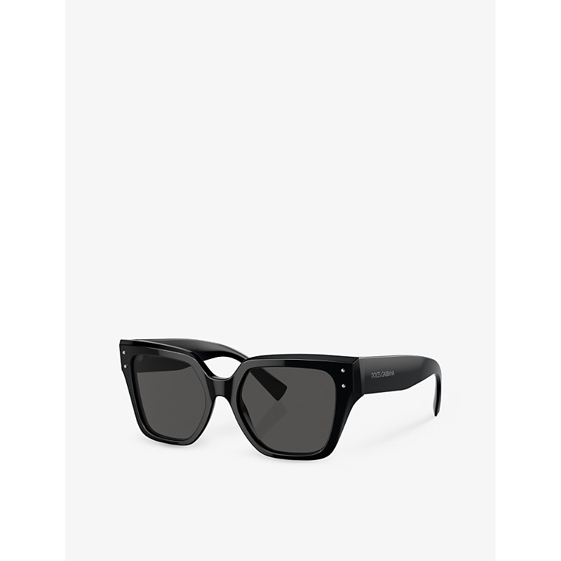 Shop Dolce & Gabbana Dg4471 Square-frame Acetate Sunglasses In Black
