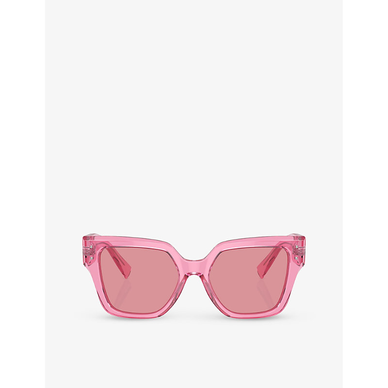 Dolce & Gabbana Dg4471 Square-frame Acetate Sunglasses In Pink