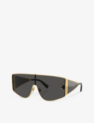 Dolce & Gabbana Womens Gold Dg2305 Rectangle-frame Metal Sunglasses In Gold